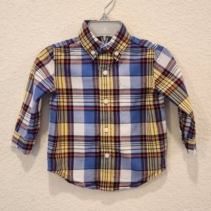 Janie and Jack Plaid Button-down Dress Shirt 6-12m